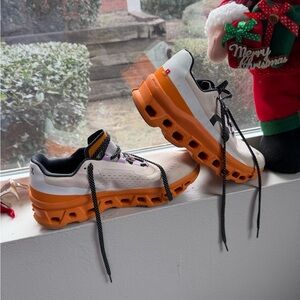 Women's White and Orange Running Shoes